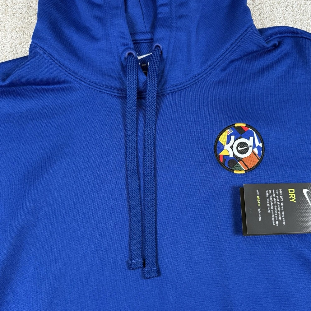 NWT Nike Dri-Fit Men's Medium Kevin Durant Blue Short Sleeve Basketball Hoodie